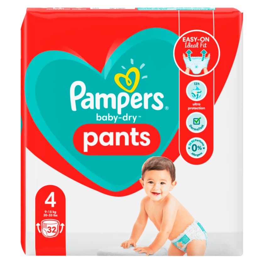 Pampers Baby-Dry Windeln Pants Gr.4 9-15kg 32 Stück